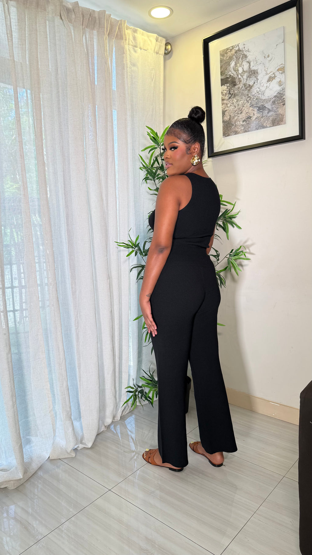 NOIR KNIT PANTS SET (BLACK)