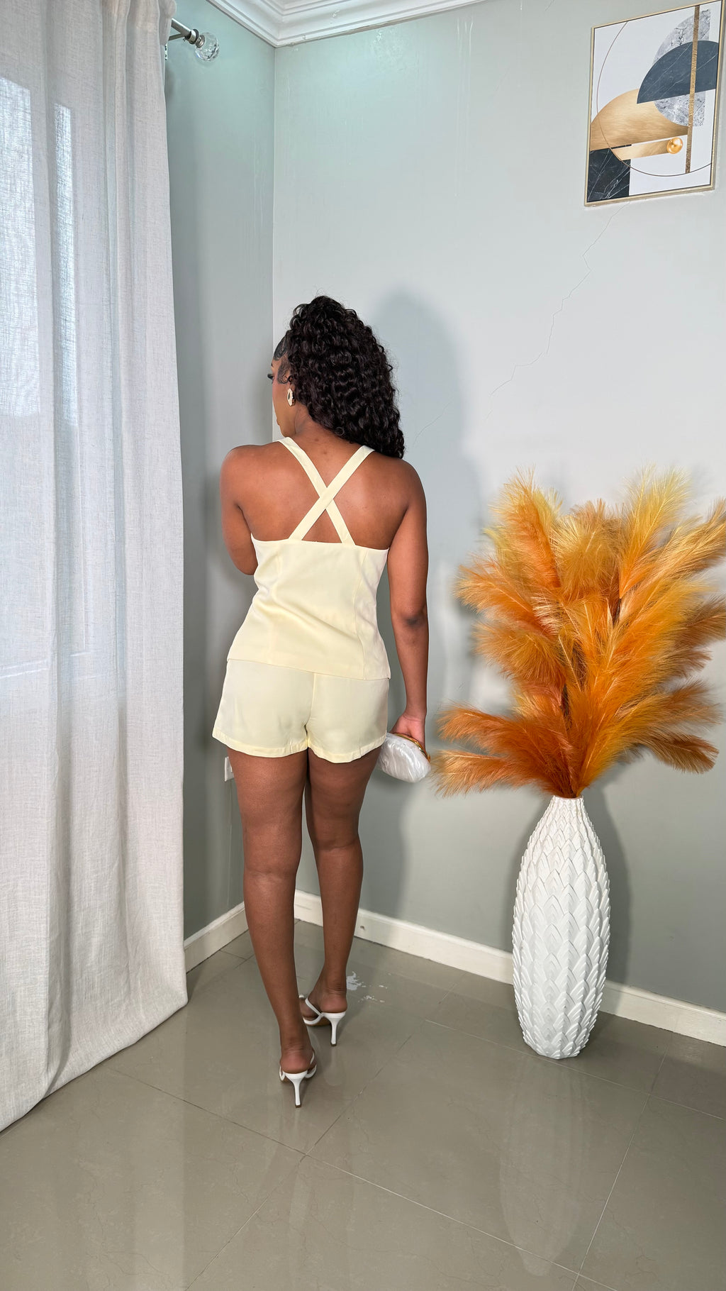 Bloom Spring Shorts set (BUTTER YELLOW)