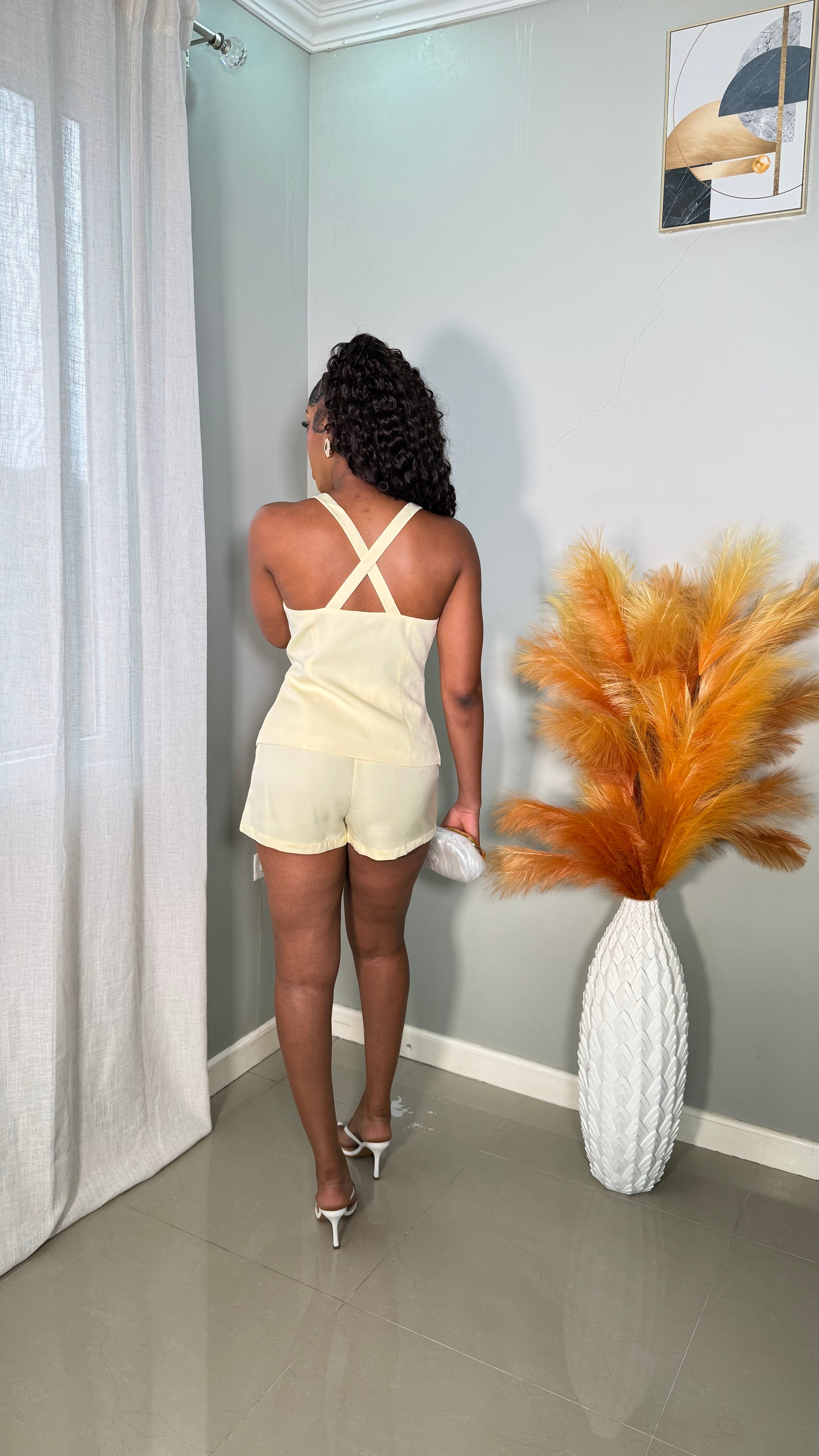 Bloom Spring Shorts set (BUTTER YELLOW)