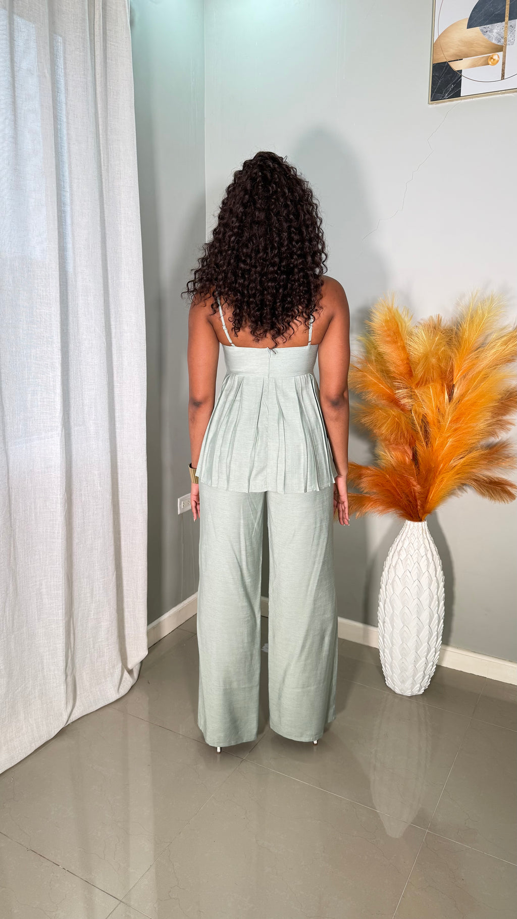 Alani Linen Pants set (SAGE)