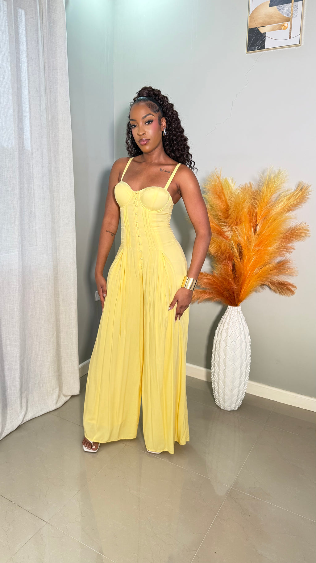 Ariel Jumpsuit (Butter Yellow)