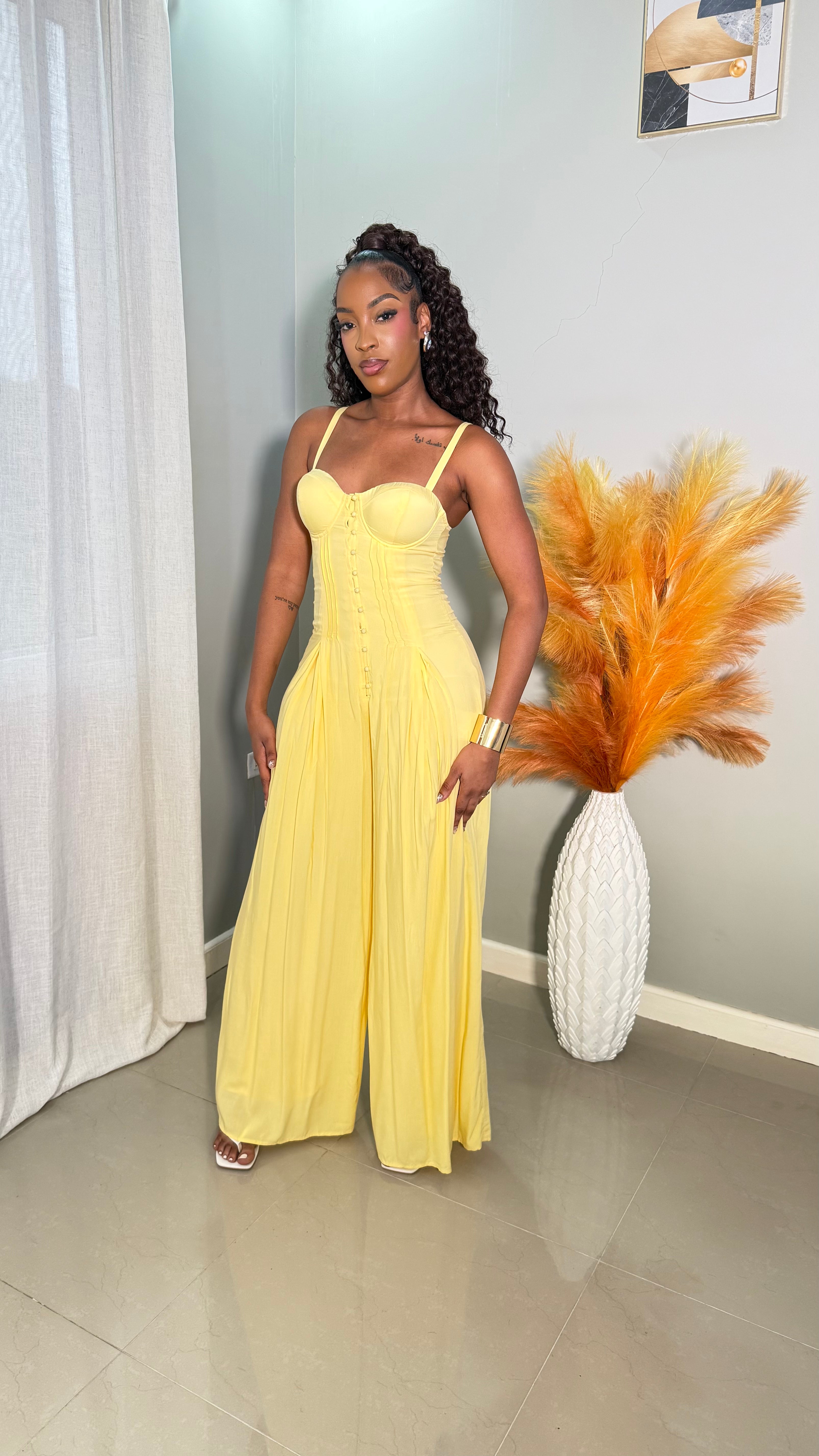 Ariel Jumpsuit (Butter Yellow)
