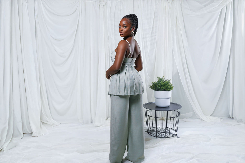 Alani Linen Pants set (SAGE)